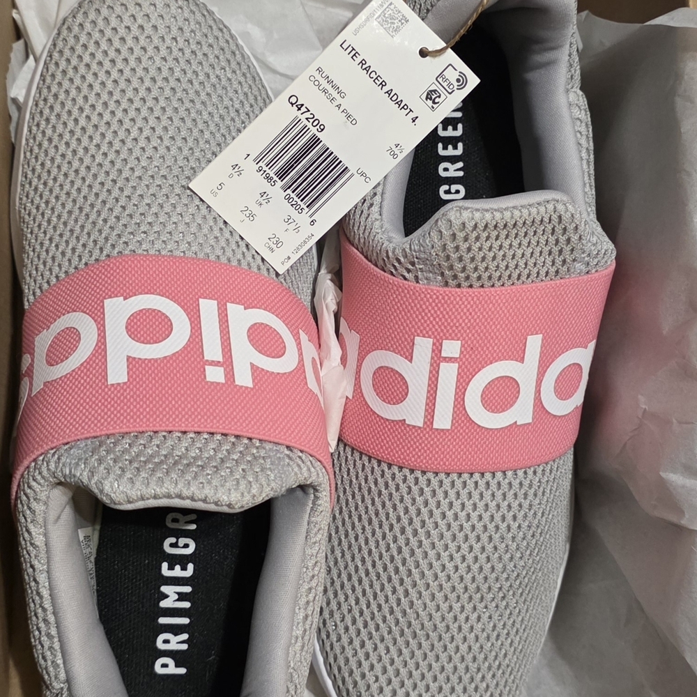 Adidas Primegreen Pink and Gray Slip-On Shoes
